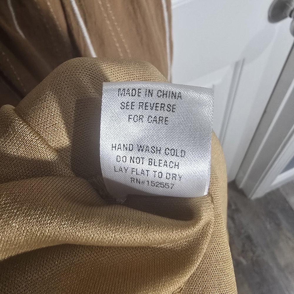 ROOLEE Brown Embroidered Midi Dress Small Boho Cottagecore Prairie Cotton Lined - Picture 7 of 9